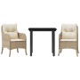Set comedor de jardín 3 pzas con cojines ratán sintético beige en Conjuntos de jardín | Comprar online en Foru.es