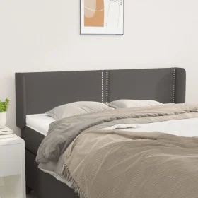 Cabecero de cuero sintético gris 147x16x78/88 cm de , Cabeceros y pies de cama - Ref: Foro24-3118722, Precio: 55,58 €, Descue...