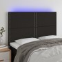 Cabecero con luces LED tela negro 144x5x118/128 cm de , Cabeceros y pies de cama - Ref: Foro24-3122284, Precio: 91,26 €, Desc...