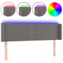 Cabecero con LED cuero sintético gris 147x16x78/88 cm de , Cabeceros y pies de cama - Ref: Foro24-3123190, Precio: 62,92 €, D...