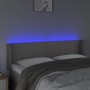 Cabecero con LED cuero sintético gris 147x16x78/88 cm de , Cabeceros y pies de cama - Ref: Foro24-3123190, Precio: 62,92 €, D...