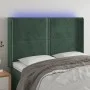 LED-Kopfteil aus dunkelgrünem Samt, 147 x 16 x 118/128 cm von , Kopf- und Fußteile - Ref: Foro24-3123959, Preis: 118,00 €, Ra...