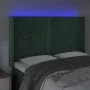LED-Kopfteil aus dunkelgrünem Samt, 147 x 16 x 118/128 cm von , Kopf- und Fußteile - Ref: Foro24-3123959, Preis: 118,00 €, Ra...