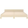 Estructura de cama con cabecero de tela color crema 160x200 cm de , Camas y somieres - Ref: Foro24-3124989, Precio: 232,73 €,...