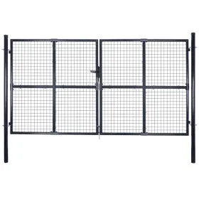 Gartengittertor aus grau verzinktem Stahl, 289 x 175 cm von vidaXL, Gartentore - Ref: Foro24-143366, Preis: 453,02 €, Rabatt: %