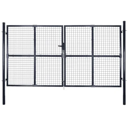 Gartengittertor aus grau verzinktem Stahl, 289 x 175 cm von vidaXL, Gartentore - Ref: Foro24-143366, Preis: 453,02 €, Rabatt: %