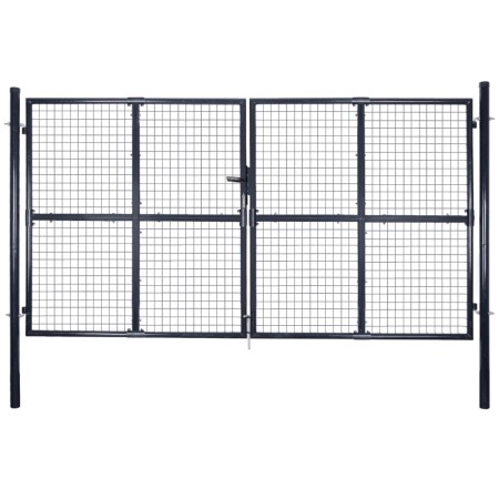 Puerta de malla de jardín acero galvanizado gris 289x175 cm de vidaXL, Puertas de jardín - Ref: Foro24-143366, Precio: 438,50...