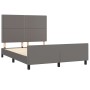 Estructura de cama con cabecero cuero sintético gris 140x190 cm de , Camas y somieres - Ref: Foro24-3125510, Precio: 192,06 €...
