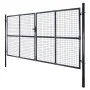 Gartengittertor aus grau verzinktem Stahl, 289 x 175 cm von vidaXL, Gartentore - Ref: Foro24-143366, Preis: 453,02 €, Rabatt: %