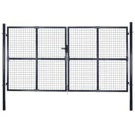 Galvanized steel garden mesh gate gray 289x150 cm by vidaXL, garden gates - Ref: Foro24-143365, Price: 434,43 €, Discount: %