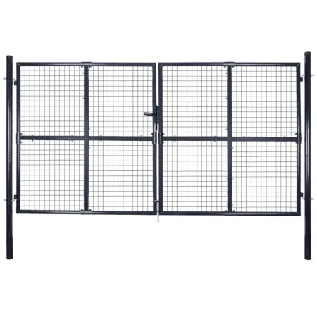 Galvanized steel garden mesh gate gray 289x150 cm by vidaXL, garden gates - Ref: Foro24-143365, Price: 434,43 €, Discount: %