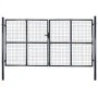 Galvanized steel garden mesh gate gray 289x150 cm by vidaXL, garden gates - Ref: Foro24-143365, Price: 434,43 €, Discount: %