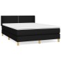 Cama box spring con colchón tela negro 140x190 cm de , Camas y somieres - Ref: Foro24-3130187, Precio: 439,99 €, Descuento: %