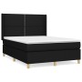 Cama box spring con colchón tela negro 140x200 cm de , Camas y somieres - Ref: Foro24-3131915, Precio: 500,87 €, Descuento: %