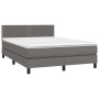 Cama box spring colchón y LED cuero sintético gris 140x190 cm de , Camas y somieres - Ref: Foro24-3134163, Precio: 453,85 €, ...