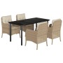 Set comedor de jardín 5 pzas con cojines ratán sintético beige en Conjuntos de jardín | Comprar online en Foru.es