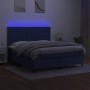 Cama box spring colchón y luces LED tela azul 160x200 cm de , Camas y somieres - Ref: Foro24-3134811, Precio: 518,23 €, Descu...