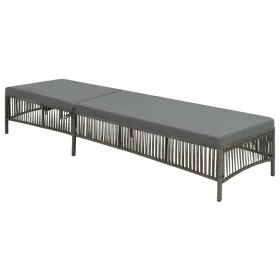 Tumbona con cojín de ratán sintético gris de vidaXL, Tumbonas - Ref: Foro24-44455, Precio: 129,34 €, Descuento: %
