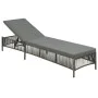 Tumbona con cojín de ratán sintético gris de vidaXL, Tumbonas - Ref: Foro24-44455, Precio: 129,34 €, Descuento: %