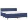 Box spring bed with blue fabric mattress 160x200 cm by , Beds and slatted bases - Ref: Foro24-3140551, Price: 460,67 €, Disco...