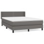 Cama box spring con colchón cuero sintético gris 140x200 cm de , Camas y somieres - Ref: Foro24-3130725, Precio: 449,96 €, De...