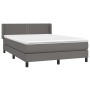 Cama box spring con colchón cuero sintético gris 140x200 cm de , Camas y somieres - Ref: Foro24-3130725, Precio: 449,96 €, De...