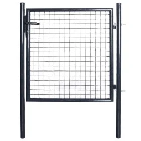 Garden mesh gate gray galvanized steel 85.5x100 cm by vidaXL, garden gates - Ref: Foro24-143369, Price: 132,18 €, Discount: %