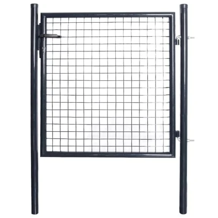 Gartengittertor aus grau verzinktem Stahl 85,5 x 100 cm von vidaXL, Gartentore - Ref: Foro24-143369, Preis: 132,18 €, Rabatt: %