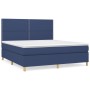 Cama box spring con colchón tela azul 160x200 cm de , Camas y somieres - Ref: Foro24-3142271, Precio: 528,27 €, Descuento: %