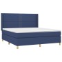 Cama box spring colchón y luces LED tela azul 160x200 cm de , Camas y somieres - Ref: Foro24-3138811, Precio: 543,44 €, Descu...