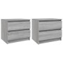 Mesitas de noche 2 uds contrachapado gris Sonoma 50x39x43,5 cm de vidaXL, Mesitas de noche - Ref: Foro24-815825, Precio: 82,8...