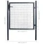 Gartengittertor aus grau verzinktem Stahl 85,5 x 100 cm von vidaXL, Gartentore - Ref: Foro24-143369, Preis: 132,18 €, Rabatt: %