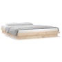 Estructura de cama con LED madera maciza 140x200 cm de , Camas y somieres - Ref: Foro24-819972, Precio: 143,34 €, Descuento: %