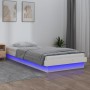 Estructura de cama con LED madera maciza blanca 75x190 cm de , Camas y somieres - Ref: Foro24-819998, Precio: 125,60 €, Descu...
