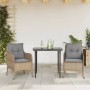 Set comedor de jardín 3 pzas con cojines ratán sintético beige en Conjuntos de jardín | Comprar online en Foru.es