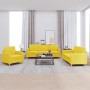 Juego de sofás con cojines 3 piezas tela amarillo claro de , Sofás - Ref: Foro24-3202059, Precio: 601,96 €, Descuento: %