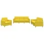 Juego de sofás con cojines 3 piezas tela amarillo claro de , Sofás - Ref: Foro24-3202059, Precio: 592,90 €, Descuento: %