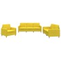 Juego de sofás con cojines 3 piezas tela amarillo claro de , Sofás - Ref: Foro24-3202059, Precio: 601,96 €, Descuento: %
