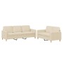Juego de sofás con cojines 2 piezas tela crema de , Sofás - Ref: Foro24-3202120, Precio: 469,02 €, Descuento: %