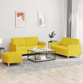 Sofagarnitur mit Kissen 3-teilig aus hellgelbem Stoff von , Sofas - Ref: Foro24-3202099, Preis: 455,90 €, Rabatt: %