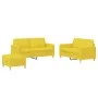 Juego de sofás con cojines 3 piezas tela amarillo claro de , Sofás - Ref: Foro24-3202099, Precio: 455,90 €, Descuento: %
