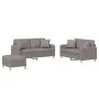 Juego de sofás con cojines 3 piezas tela gris taupe de , Sofás - Ref: Foro24-3202117, Precio: 484,31 €, Descuento: %