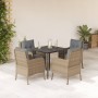Set comedor de jardín 5 pzas con cojines ratán sintético beige en Conjuntos de jardín | Comprar online en Foru.es