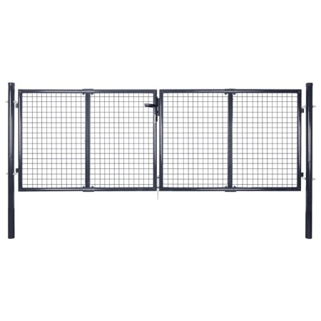 Puerta de malla de jardín acero galvanizado gris 289x100 cm de vidaXL, Puertas de jardín - Ref: Foro24-143363, Precio: 231,94...