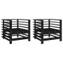 Sillones de jardín 2 unidades madera maciza pino negro de , Sofás modulares de exterior - Ref: Foro24-825629, Precio: 128,24 ...