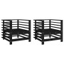 Sillones de jardín 2 unidades madera maciza pino negro de , Sofás modulares de exterior - Ref: Foro24-825629, Precio: 143,98 ...