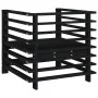 Sillones de jardín 2 unidades madera maciza pino negro de , Sofás modulares de exterior - Ref: Foro24-825629, Precio: 128,24 ...