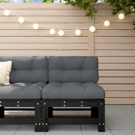 Sofá central de jardín madera maciza de pino negro de , Sofás modulares de exterior - Ref: Foro24-825615, Precio: 56,04 €, De...