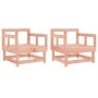 Garden armchairs 2 units solid Douglas wood by , Modular outdoor sofas - Ref: Foro24-825392, Price: 96,99 €, Discount: %