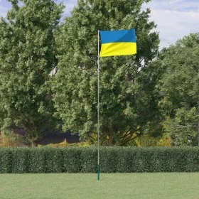 Ukraine flagpole and flag, aluminum, 5.55 m by , Flags and windsocks - Ref: Foro24-3210074, Price: 51,40 €, Discount: %
